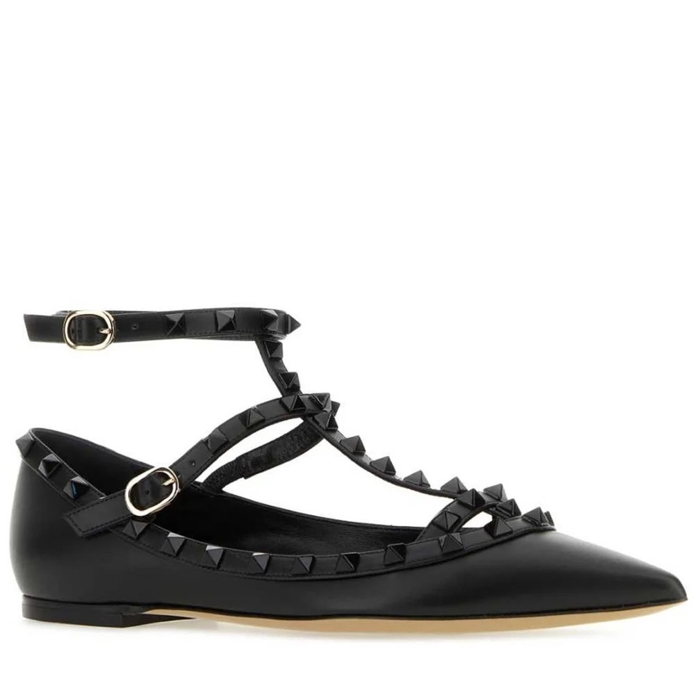 Valentino Garavani Rockstud Pointed Toe Ballet Flats